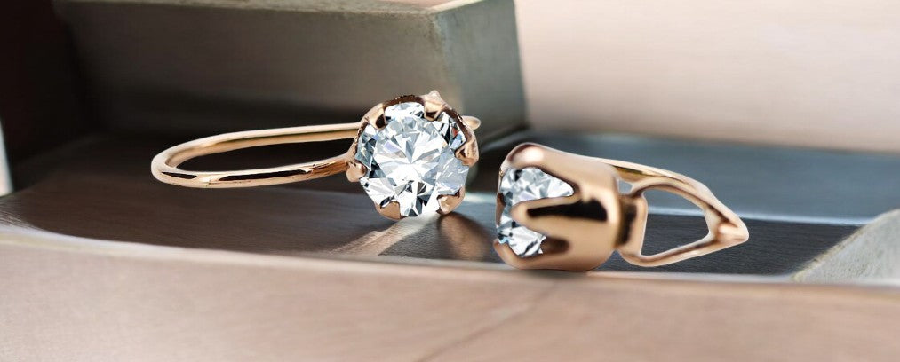 Original Vintage 14K Rose Gold Zircon Earrings Vintage vec056r vec056r-zi