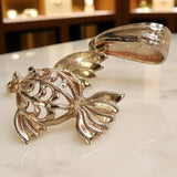 Vintage silver rose gold plated 925 Vintage fish pendant vpn021rp
