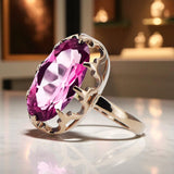 Vintage craft Ring Amethyst Original Vintage 14K Rose Gold vrc253r vrc253r-am