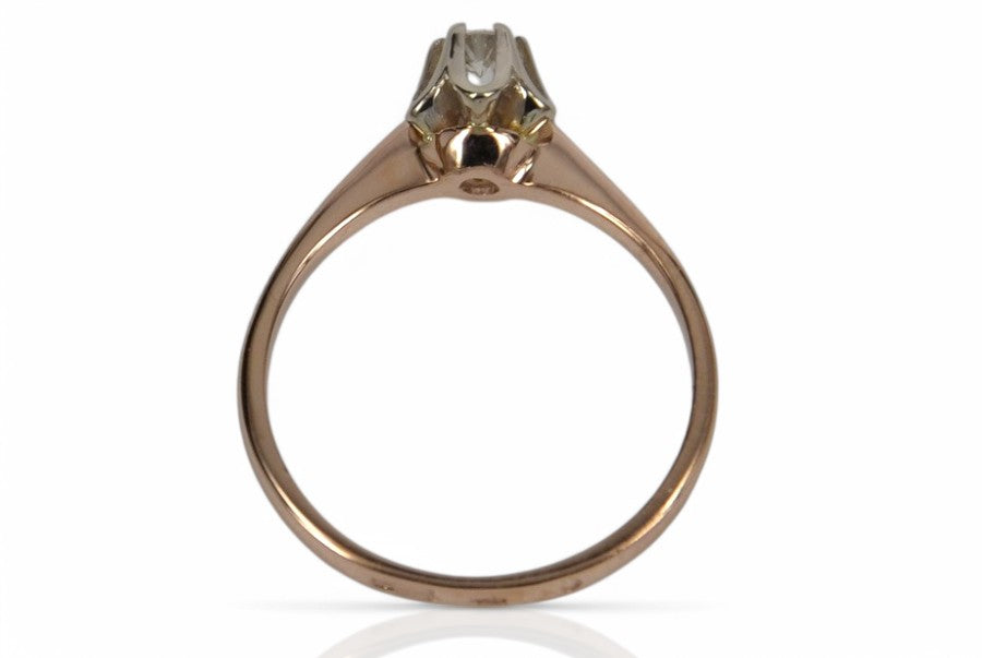 Zircon Original Vintage 14K Rose Gold Ring Vintage style vrc353r