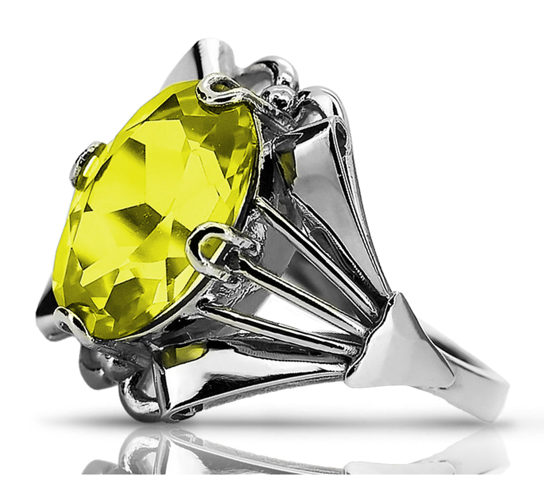 Vintage silver 925 Peridot ring vrc015s Vintage