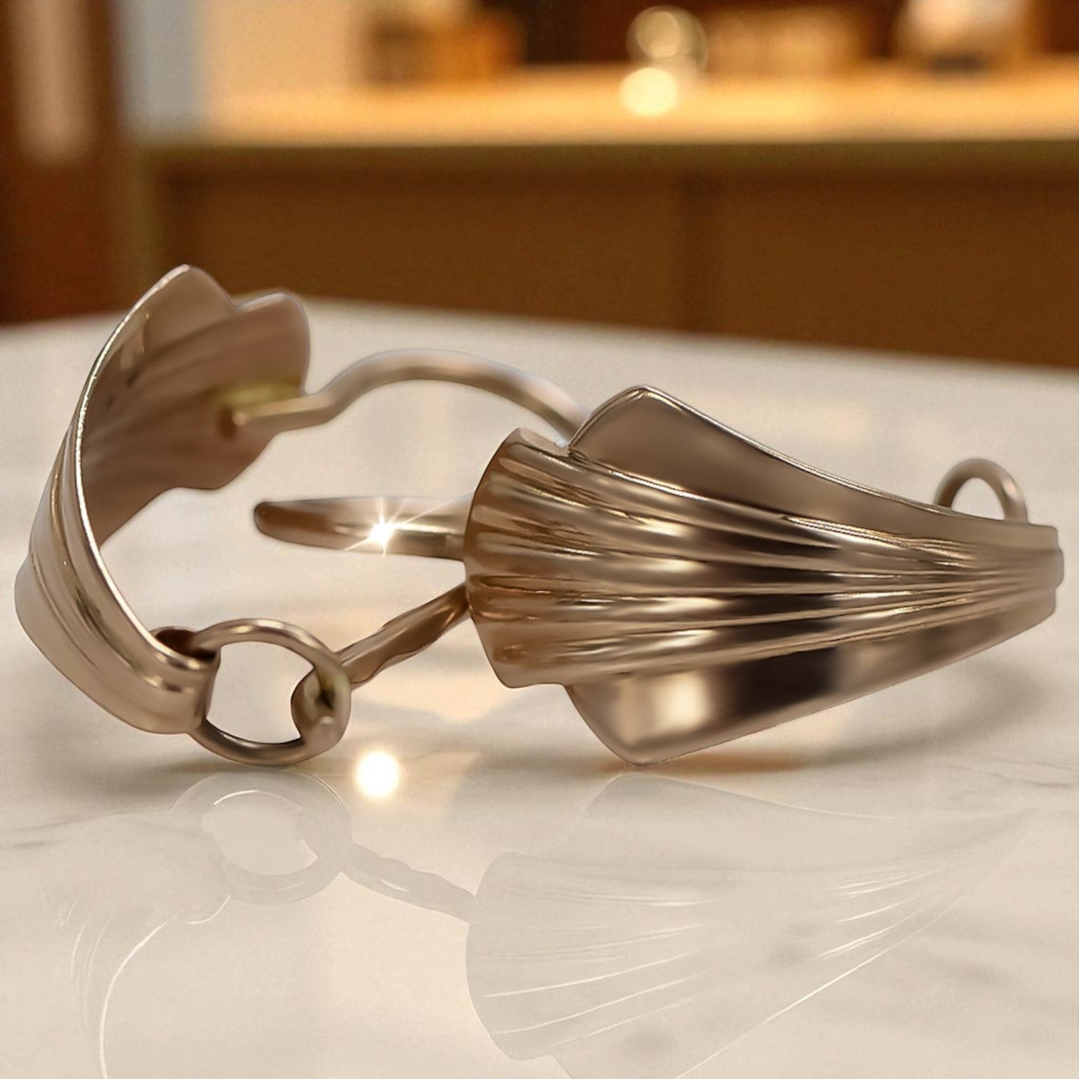 Vintage rose pink 14k 585 gold Vintage leaf earrings ven129