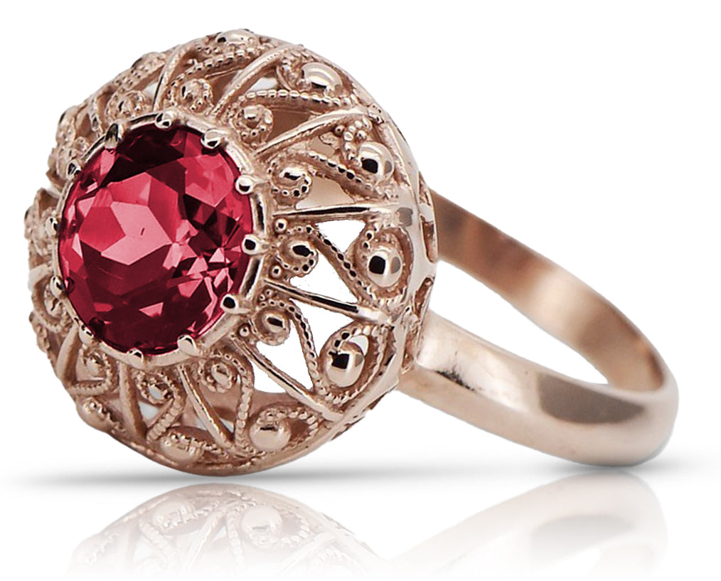 Original Vintage 14K Rose Gold Ruby Ring Vintage style vrc059r vrc059r-rb