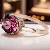 Ring Ruby Sterling silver rose gold plated Vintage style vrc366rp