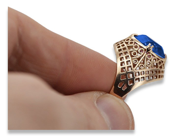 Vintage rose pink 14k gold 585 Sapphire ring vrc030 Vintage