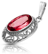 Soviet silver 925 pendant with ruby vpc014s Vintage vpc014s-rb