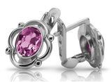 Vintage 925 Silver amethyst earrings vec033s Russian Soviet style vec033s-am