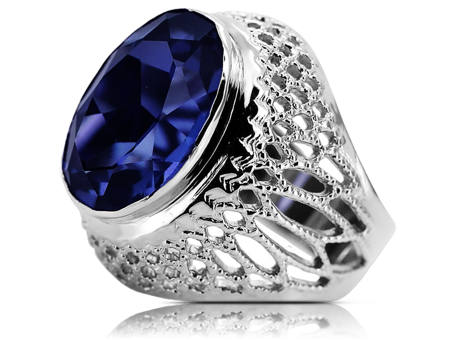 Silver 925 Sapphire ring vrc089s Vintage