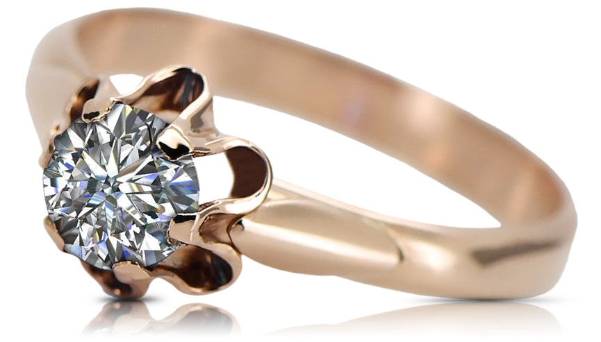 Ring Zircon Original Vintage 14K Rose Gold Vintage craft vrc094r