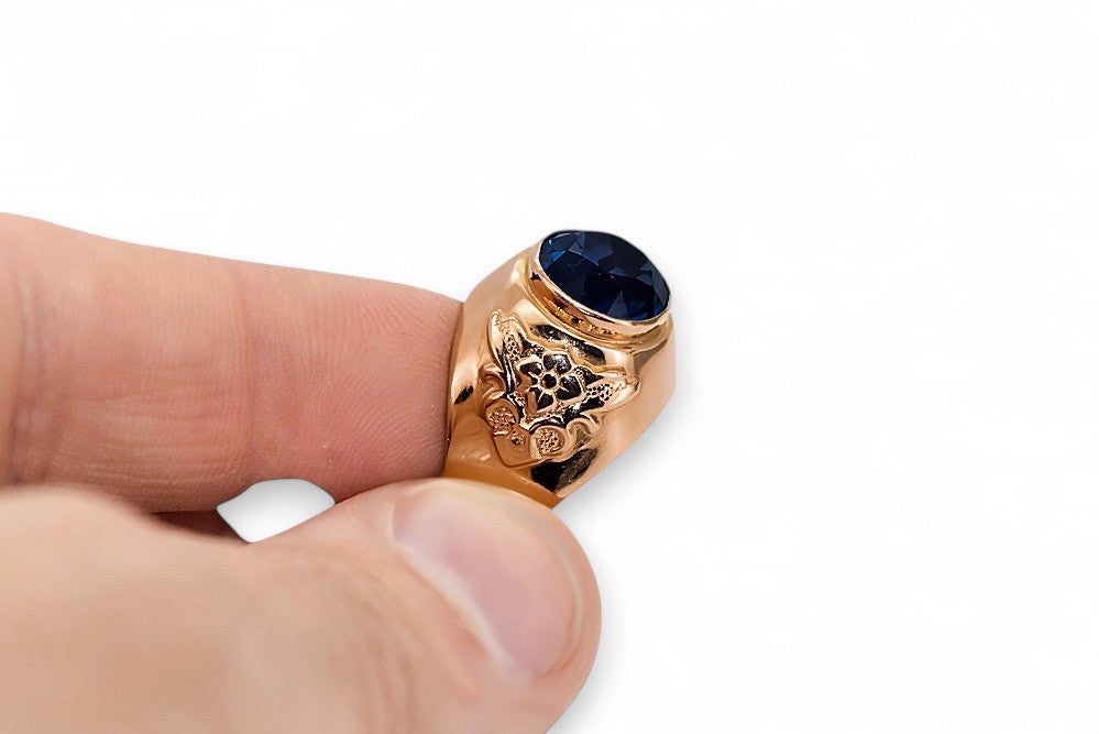 Vintage Ring Sapphire Original Vintage 14K Rose Gold vrc078r vrc078r-sp