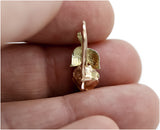Vintage rose pink 14k 585 gold Vintage rose flower earrings ven010r