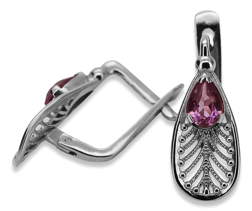 Vintage Vintage 925 Silver amethyst earrings vec067s Vintage vec067s-am