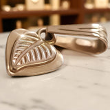 Vintage rose pink 14k 585 gold Vintage leaf pendant vpn002