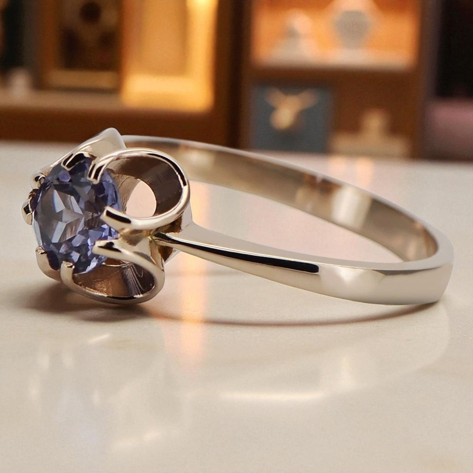 Vintage rose pink 14k gold 585 Alexandrite ring vrc348 Vintage