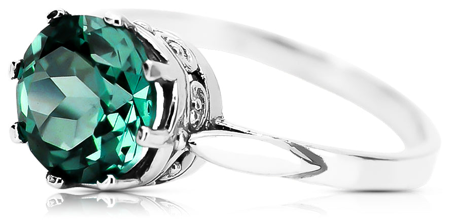 Ring Vintage Jewlery Emerald Sterling silver 925 vrc366s