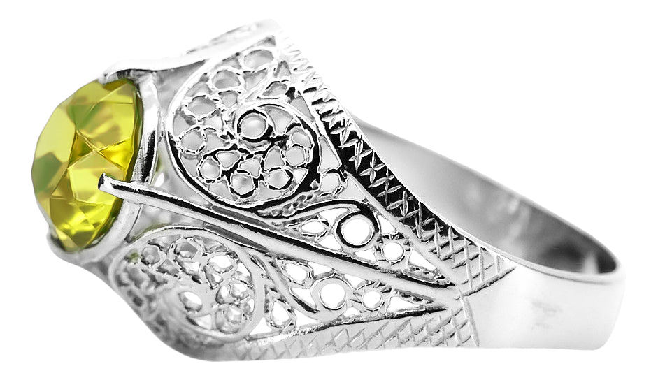 Silver 925 Peridot ring vrc026s Vintage