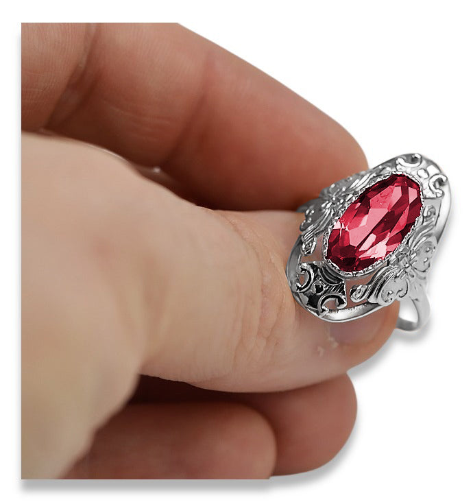 Vintage silver 925 Ruby ring vrc014s Vintage