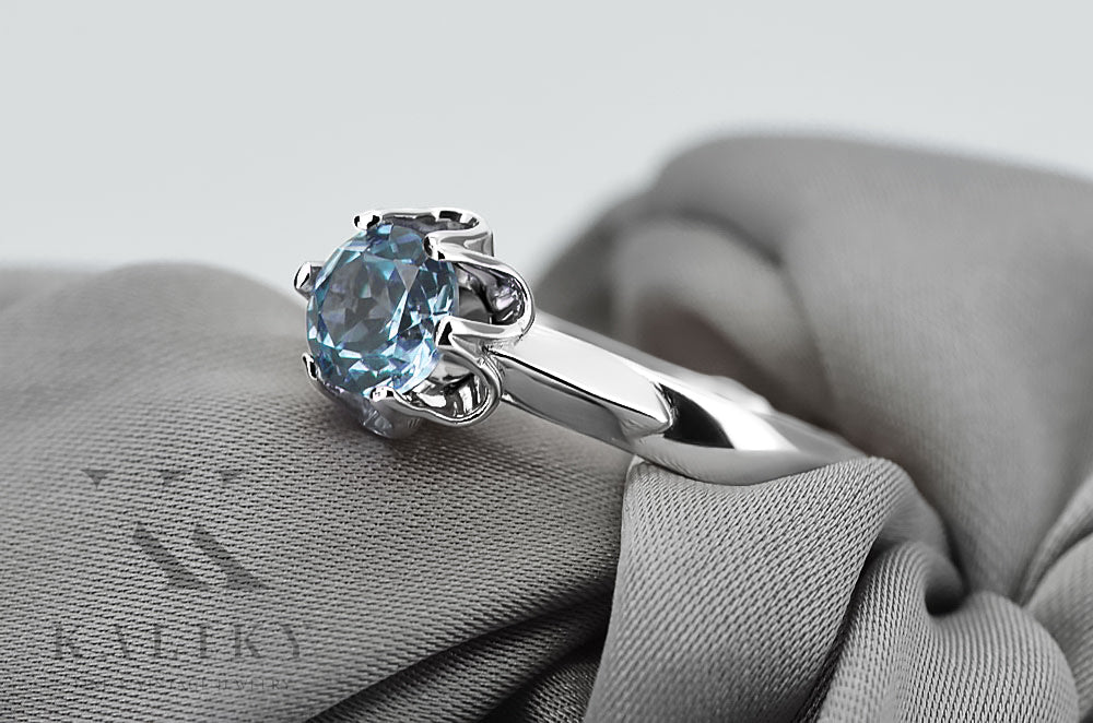 Silver 925 Aquamarine ring vrc122s Vintage vrc122s-aq