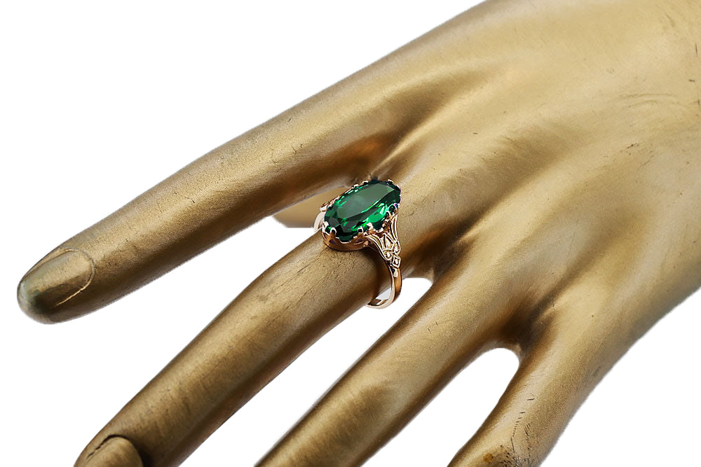 Ring Vintage Emerald Original Vintage 14K Rose Gold vrc058r