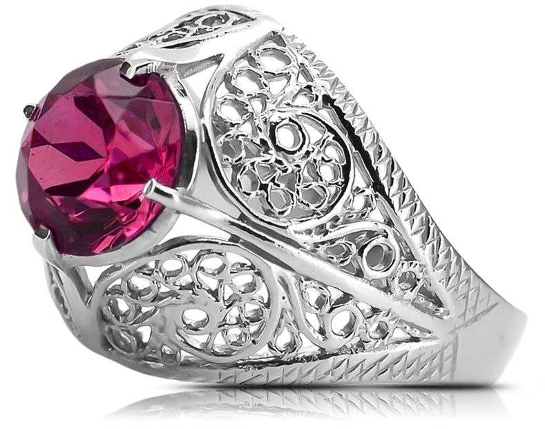 Silver 925 Ruby ring vrc026s Vintage
