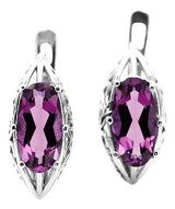 Silver 925 amethyst earrings vec141s Vintage vec141s-am