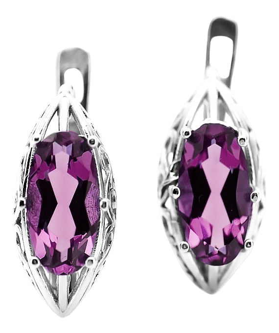 Silver 925 amethyst earrings vec141s Vintage vec141s-am