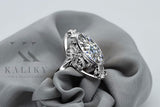 Vintage silver 925 Cubic Zircon ring vrc014s Vintage vrc014s-zi