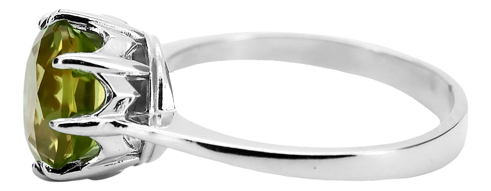 Ring Vintage style Yellow Peridot Sterling silver 925 vrc157s