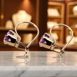 Amethyst Original Vintage 14K Rose Gold Earrings Vintage craft vec056r
