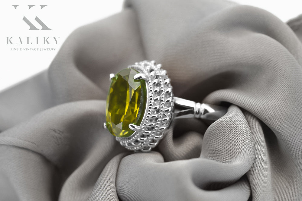 Vintage silver 925 Peridot ring vrc068s Vintage vrc068s-yp