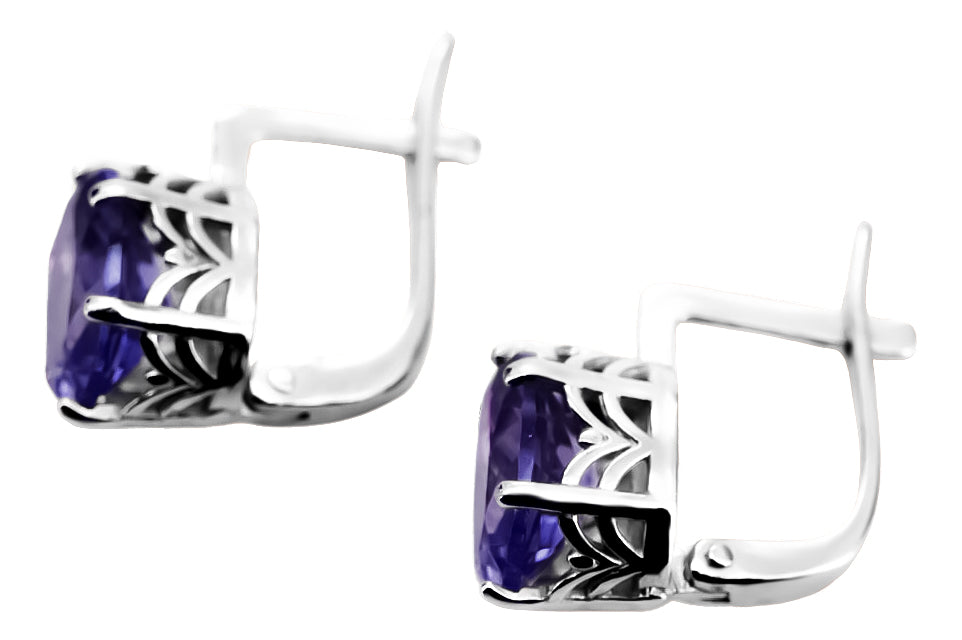 Silver 925 Russian style alexandrite earrings vec003s Russian Soviet style vec003s-ax