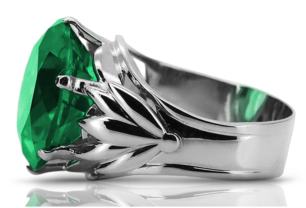 Vintage silver 925 Emerald ring vrc029s Vintage