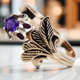 Vintage rose pink 14k gold 585 Alexandrite ring vrc169 Vintage