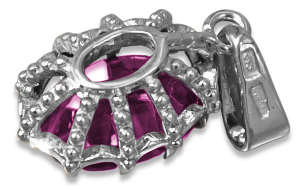 Vintage Pendant Amethyst Sterling silver 925 vpc008s vpc008s-am