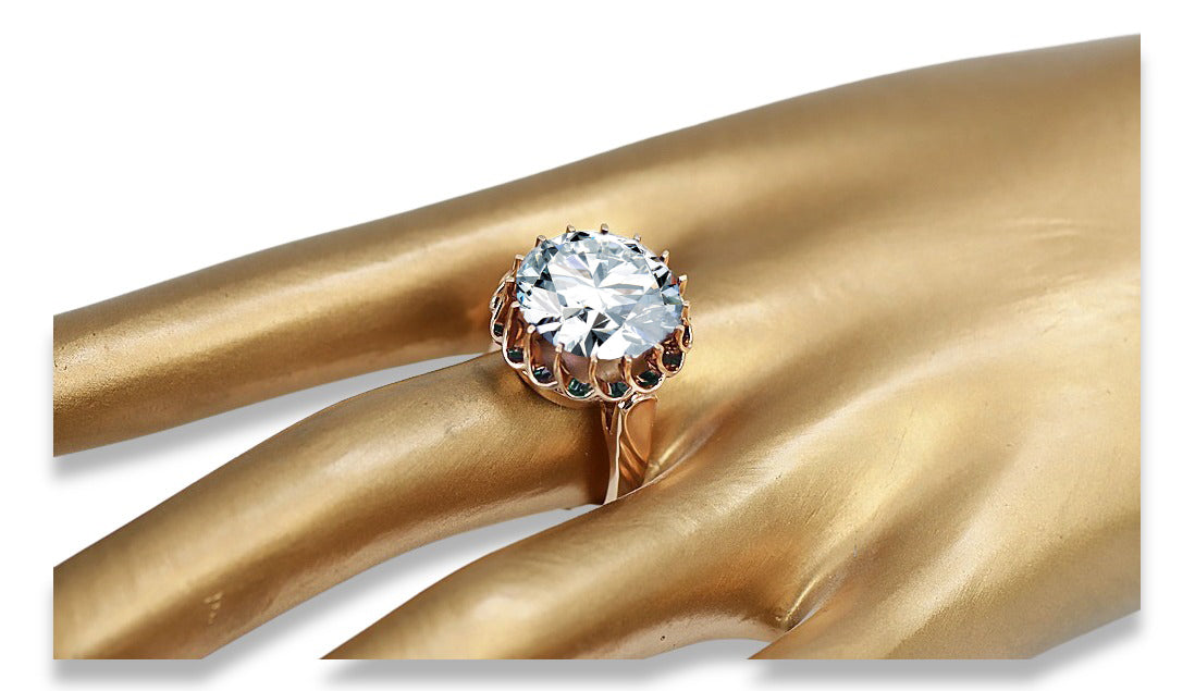 Vintage Jewlery Ring Zircon Original Vintage 14K Rose Gold vrc035r vrc035r-zi