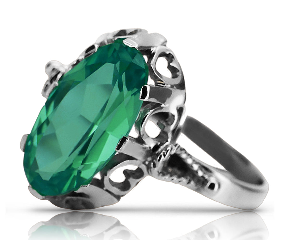 Vintage silver 925 Emerald ring vrc134s Vintage vrc134s-em