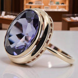 Rose pink 14k gold 585 Alexandrite ring vrc285 Vintage Russian Soviet style