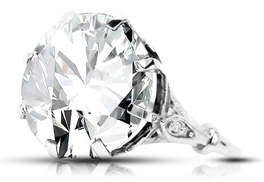 Ring Zircon Sterling silver 925 Vintage style vrc073s