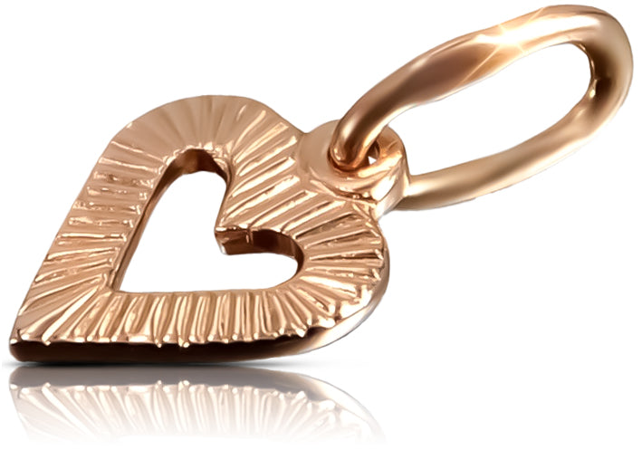 Vintage rose pink 14k 585 gold Vintage heart pendant vpn087