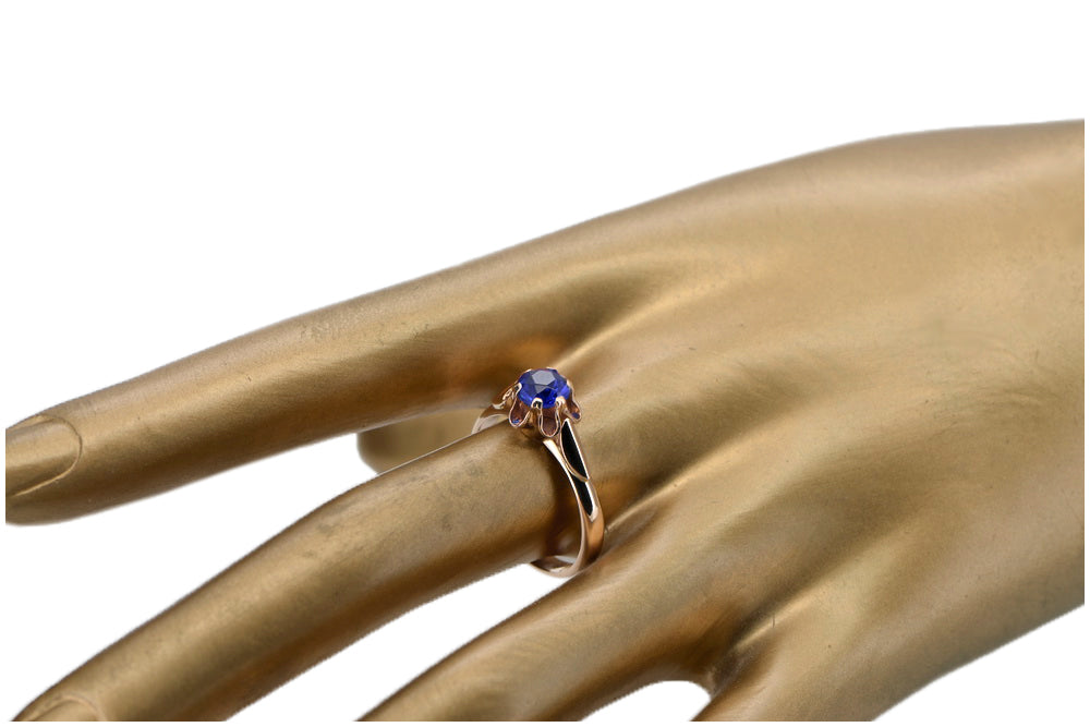 Vintage style Ring Sapphire Original Vintage 14K Rose Gold vrc094r vrc094r-sp