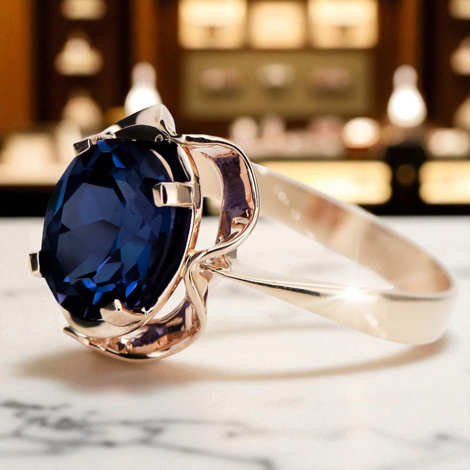 Ring Sapphire Original Vintage 14K Rose Gold Vintage vrc206r vrc206r-sp