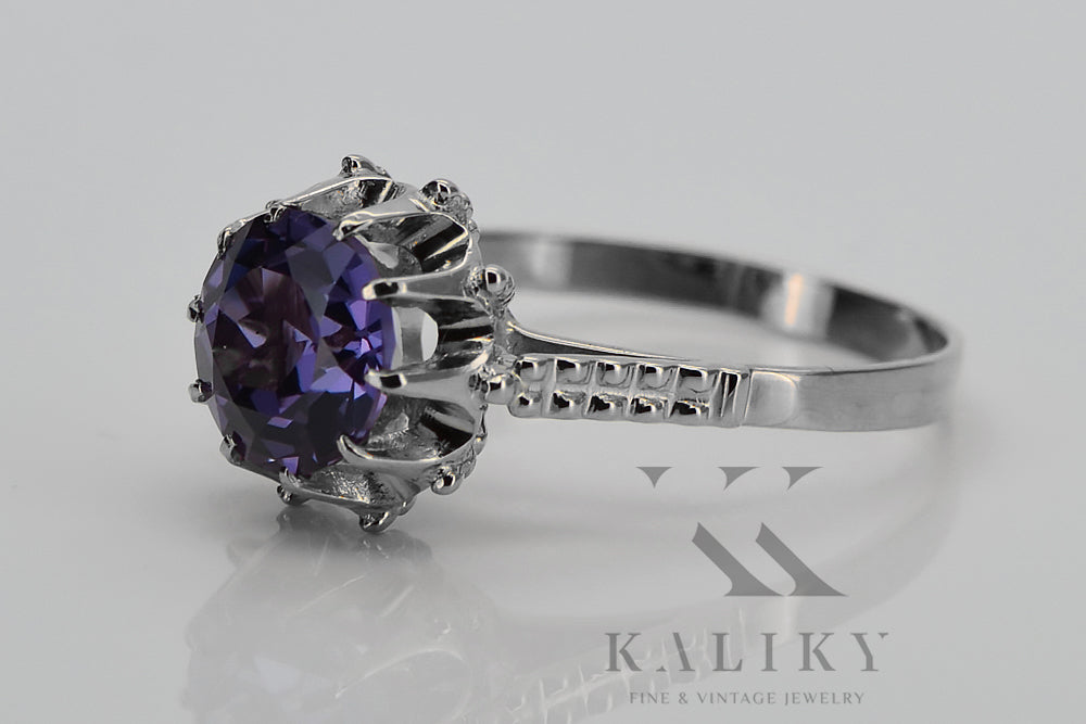 Vintage silver 925 Alexandrite ring vrc045s Vintage vrc045s-ax