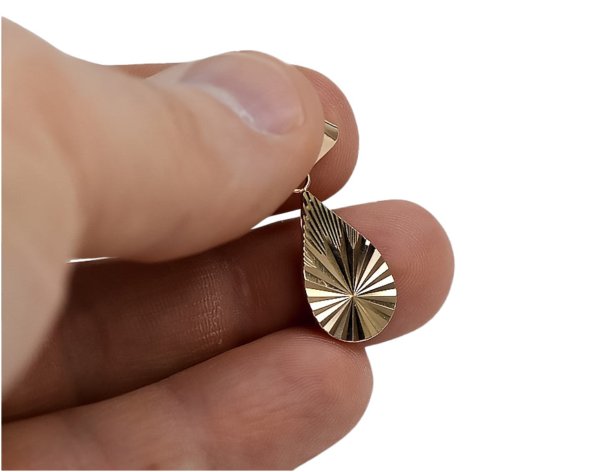 Vintage rose pink 14k 585 gold Vintage leaf pendant vpn066