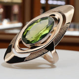 Vintage Rose 14k Gold 585 Peridot Ring vrc189 Vintage