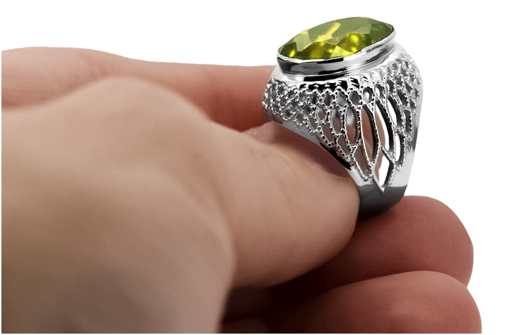 Silver 925 Peridot ring vrc089s Vintage
