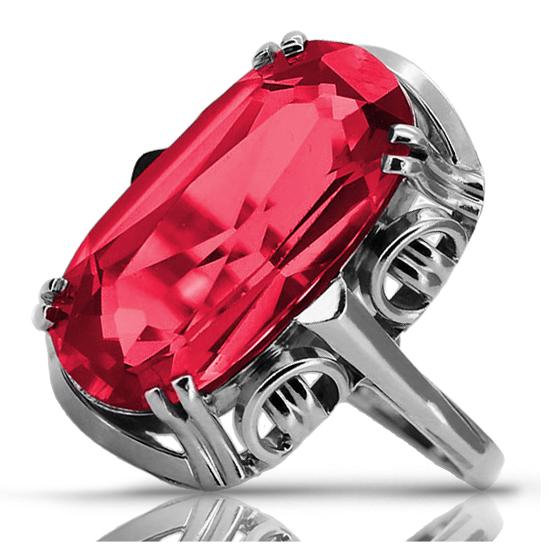 Vintage silver 925 Ruby ring vrc038s Vintage