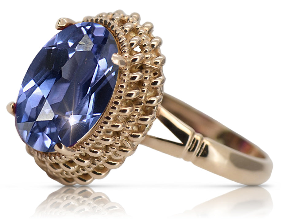 14k Rose Gold Alexandrite Ring, Oval Vintage