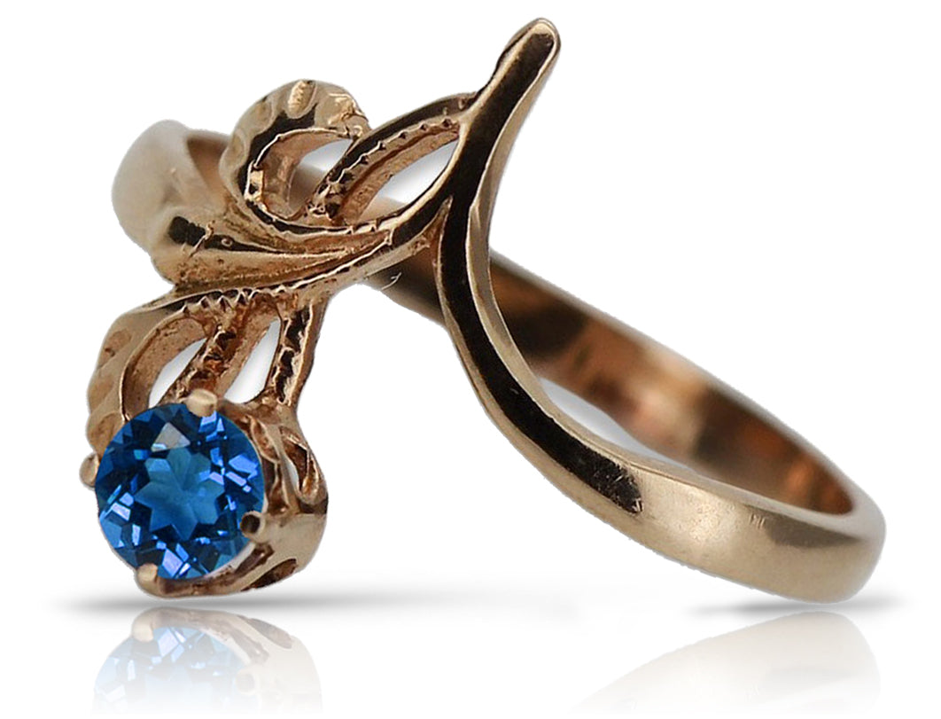 Vintage 925 Silver Rose Gold Plated Sapphire Ring vrc095rp Vintage