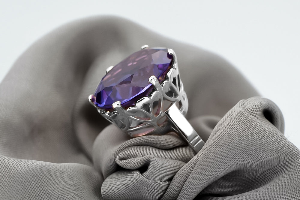 Silver 925 Alexandrite ring vrc130s Vintage