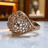 Rose pink 14k 585 gold Vintage ring vrn020r